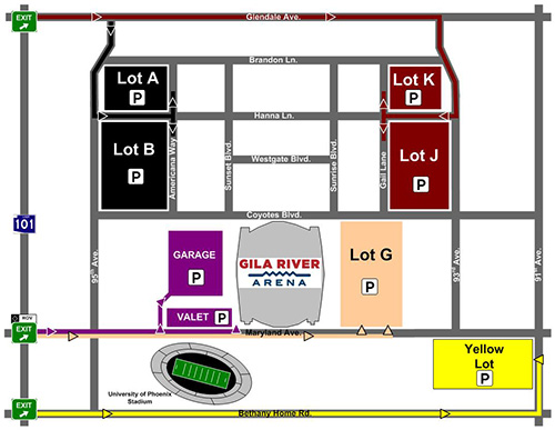 Gila River Arena | Glendale, AZ: Parking and Directions